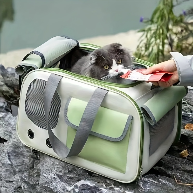 

Sac de transport portable pour animaux de compagnie, élégant et aéré, capsule pliable à bandoulière unique pour chats et chiens, voyage facile