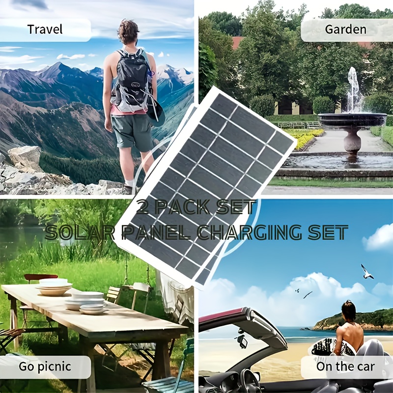 2 in 1 solar charger set   solar panel 6a type c cable outdoor camping emergency equipment Product details 3