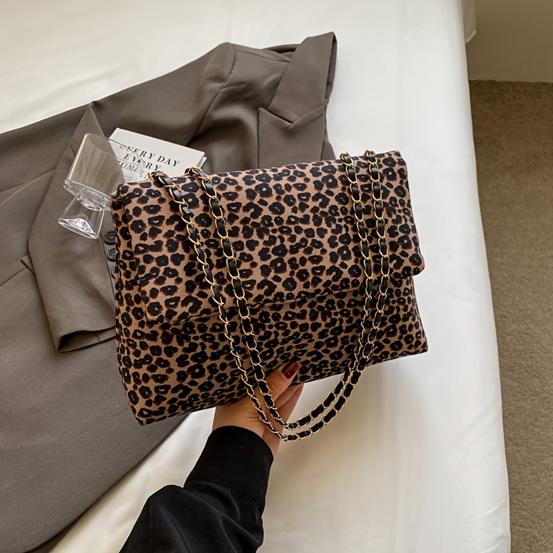 Leopard Print Karen Millen Regent Shoulder Bag Chain Leopard Pattern Large  Capacity Tote Bag Womens Bag Temu