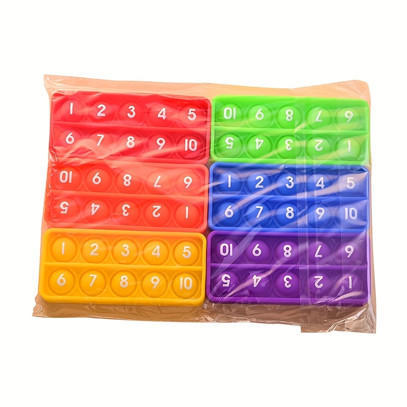 Image of 6pcs Ten-frame Learning Toy Set, Fingertip Toys, Fast Fashion Toys, Adult And Child Push Bubble Toys, Holiday Gifts Perfect For Boys And Girls, Fun Push And For Children And Adults