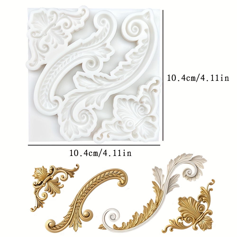 Image of Baroque European -duty Frame Relief Baking Decoration Fondant Silicone Mold