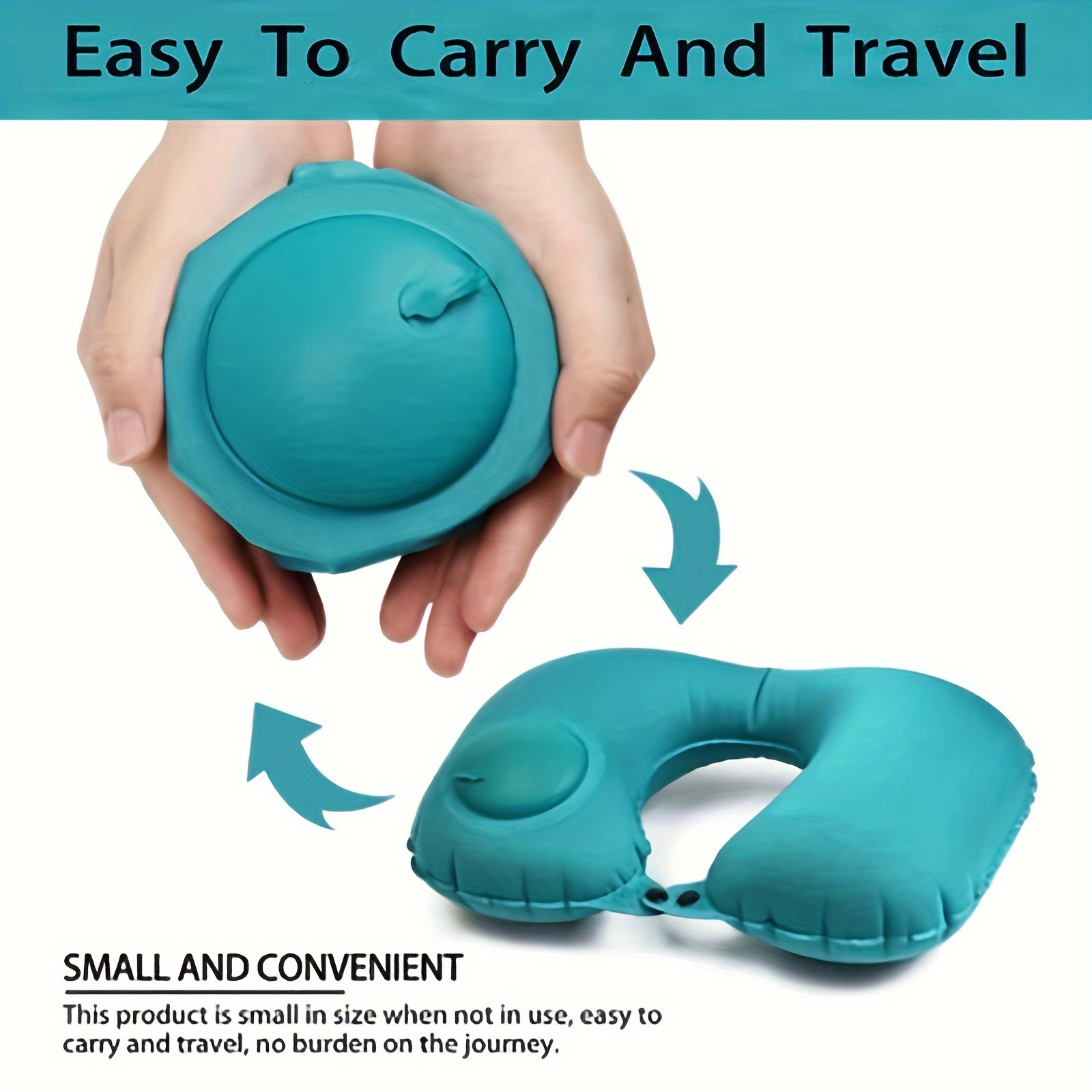 1pc camping inflatable pillow portable flocking and inflatable pillow for camping camping travel details 0