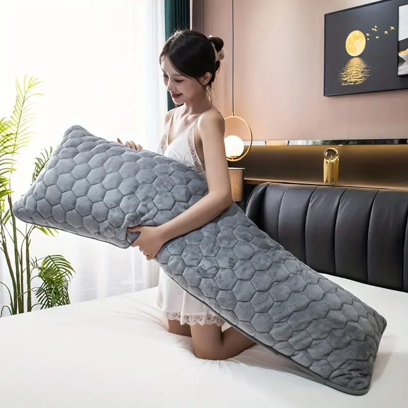 ultra soft long pillowcase breathable with envelope closure for bedroom dorm decor thickened design for couples double pillow case 1 pillowcase no insert Product details 9