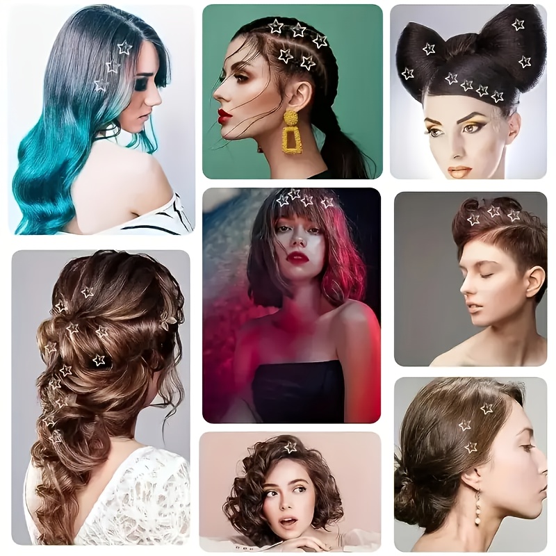 10pcs star shaped hair clips 2000s y2k style spring clips Temu
