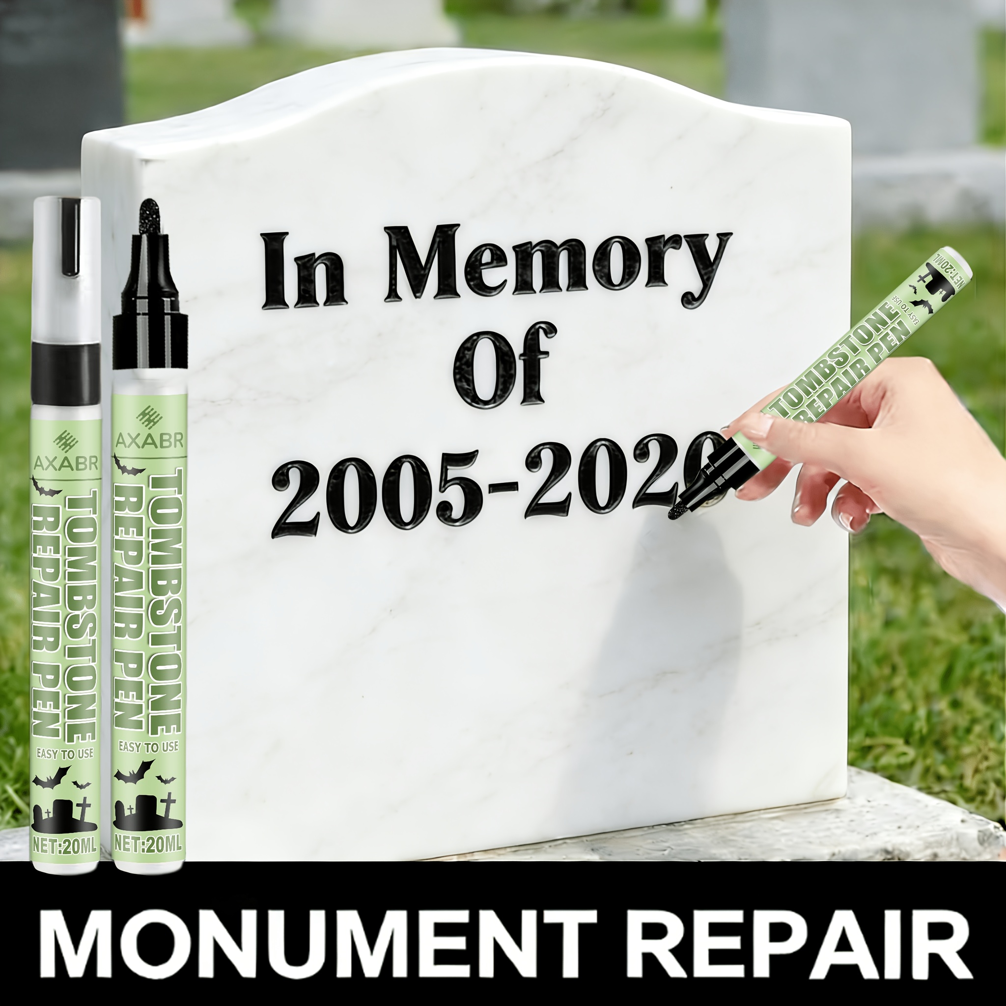 gravestone restoration pen restores black lettering on gravestones prevents fading     and        