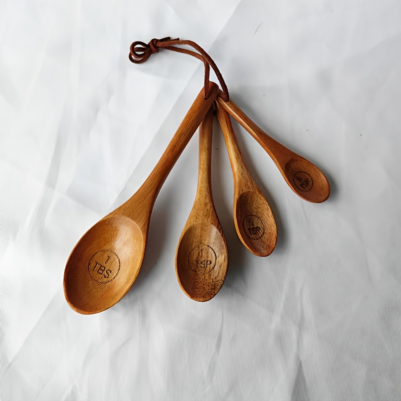 TEMU Multi-functional Wooden Kitchen Measuring Spoon For Baking, Cooking, Spices, Coffee, Desserts, And Cakes – Excludes Measuring Cup