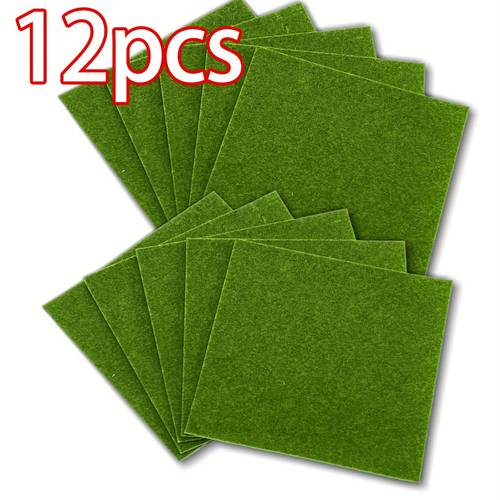 6 12pcs miniature artificial grass mats by 5 9x5 9 with 10 for fairy gardens dollhouses diy projects party decorations garden decorations realistic turf mats durable synthetic grass