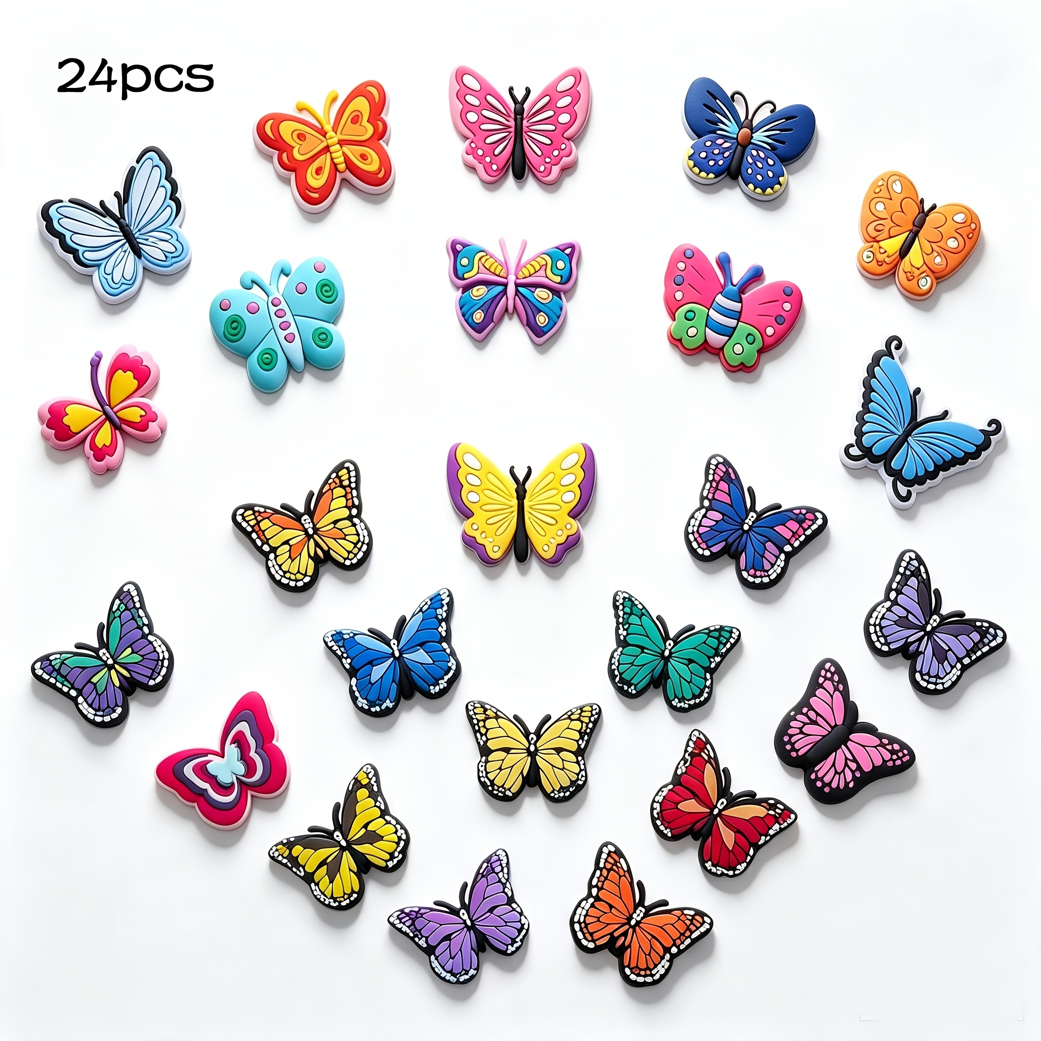 TEMU 24pcs Shoe Charms - Cute Cartoon Detachable Buckles For Party & Event Decorations