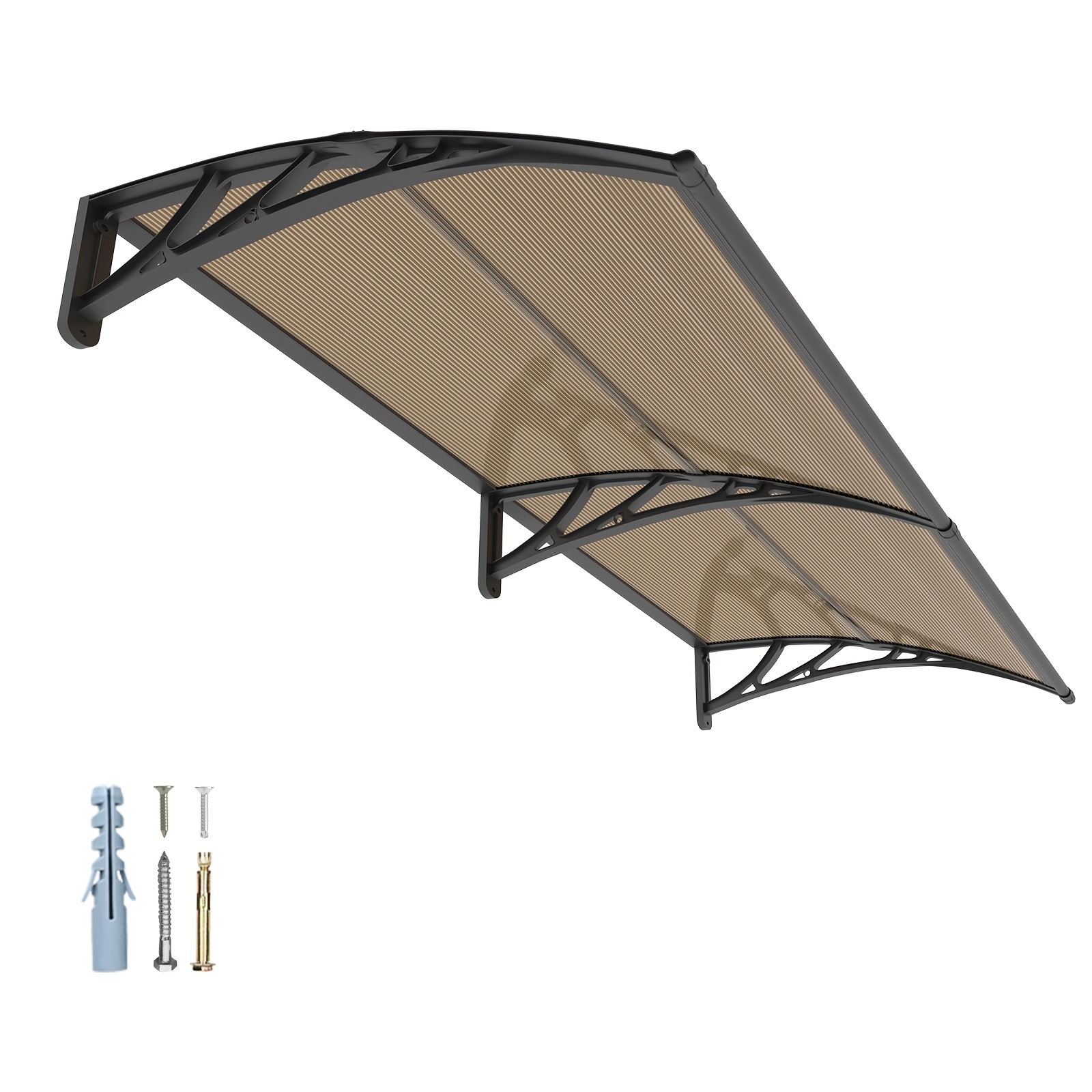 Outdoor Awning Canopy With Polycarbonate , Uv Protection, Rain&snow Shield, Durable Frame, Kit Included - Perfect For Door, Window, Patio & Balcony, Resistant, Stylish Design For Home & Commercial Use