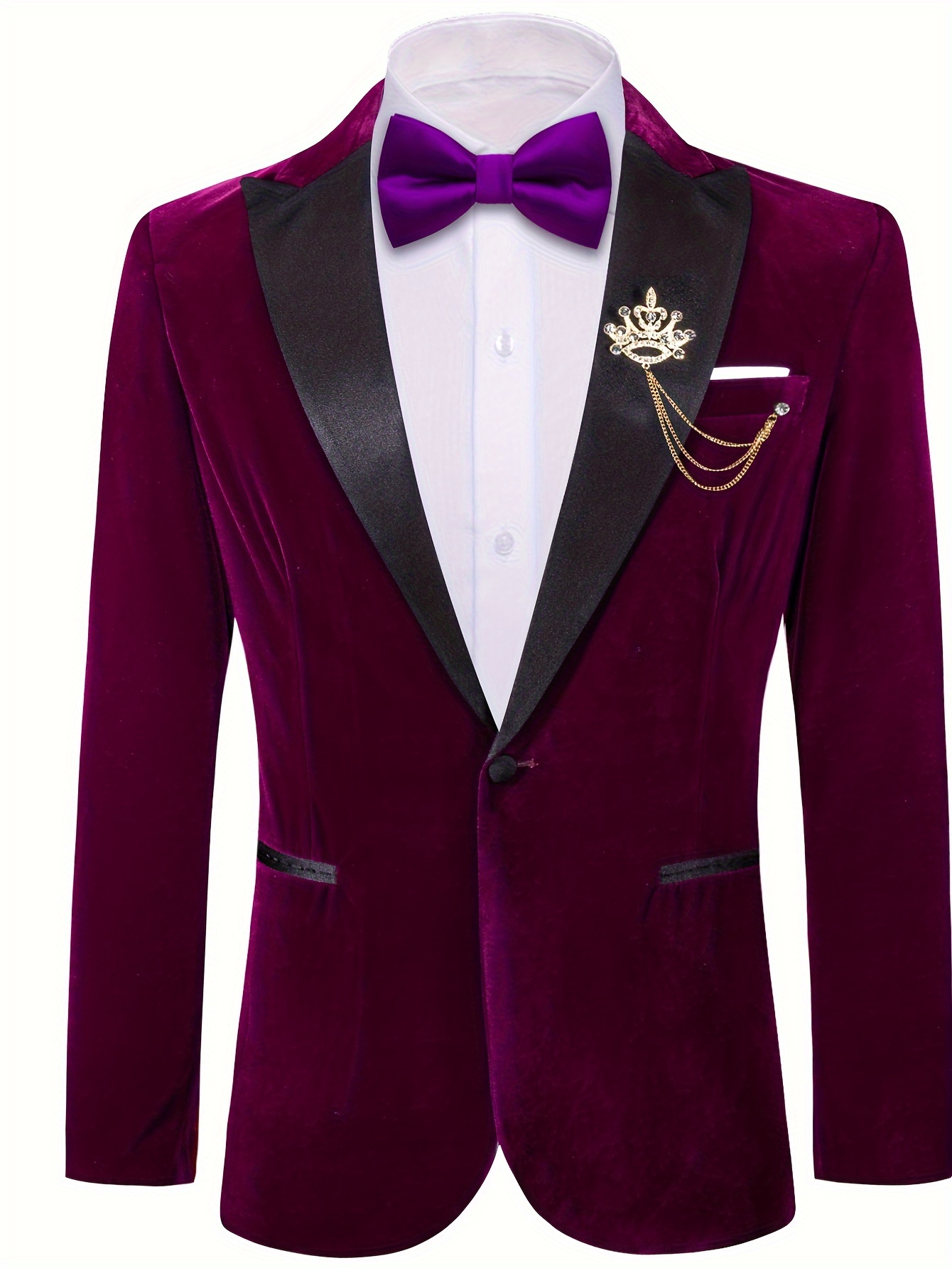 Costume 2 Pièces En Velours Vert Pour Hommes, Slim Fit, Blazer De Dîner Avec Pantalon Noir, Costume De Smoking De Marié De Mariage à La Mode / Costumes Et Blazers