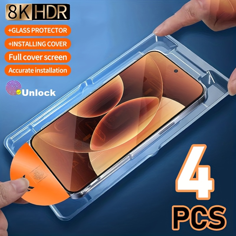 E-shop [4 Stück HD staubfreie Bildschirmschützer] 4 Stück 8K staubfreies Glas für Xiaomi Mi 15T/15T Pro/14T/14T Pro/14/13/13T/13T Pro/12T oleophobe
