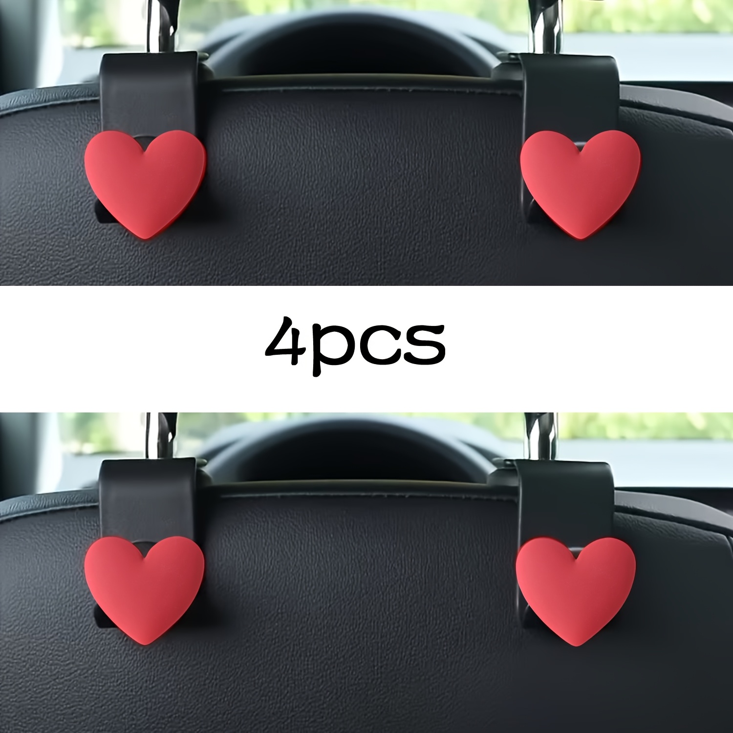 TEMU Romantic 4pcs Car Seat Back Multi-functional Hook, Creative Headrest Car Hook, Hidden Storage Small Hook, Fashionable Car Interior Decoration