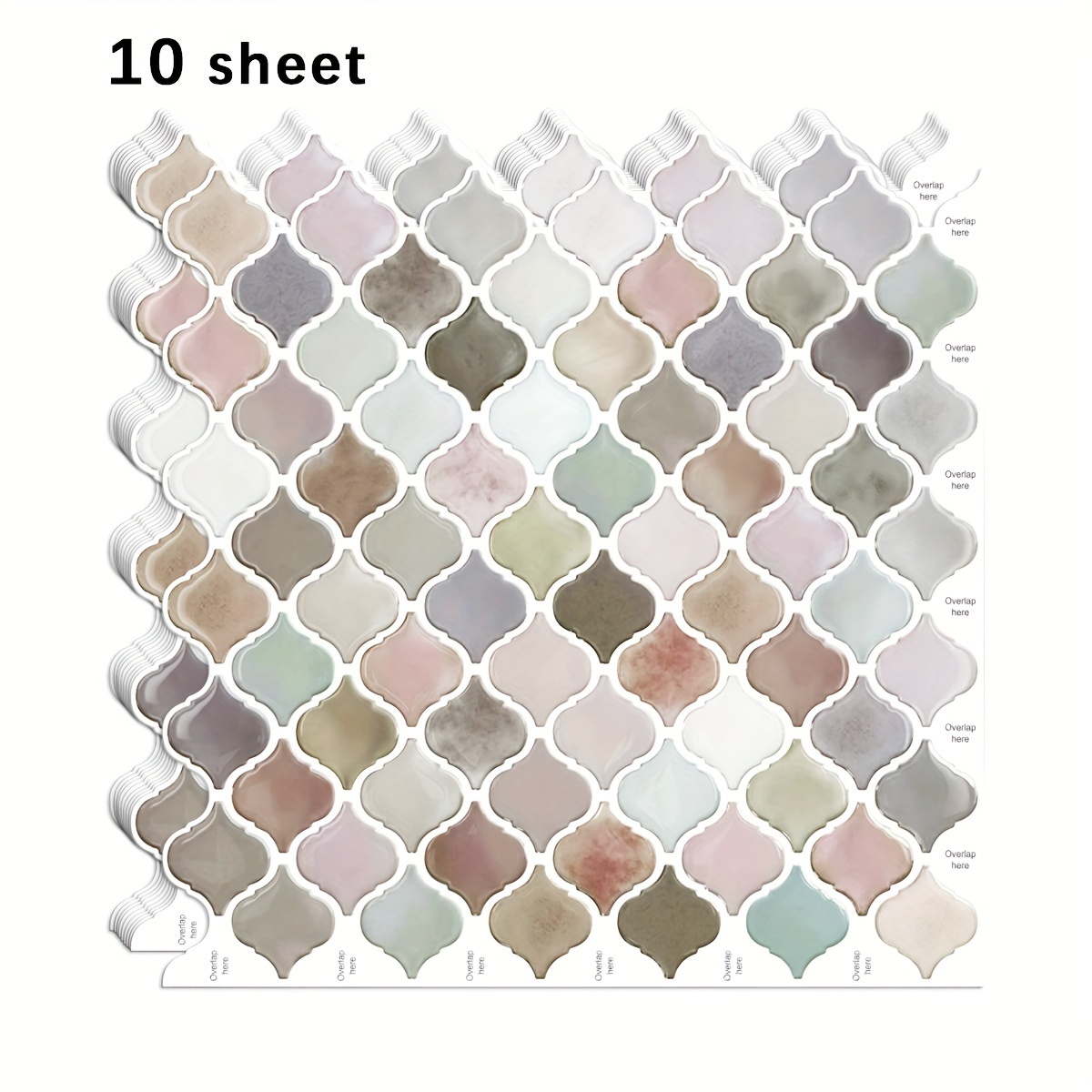 Image of 1/10pcs Christmas 3d Gourd Shaped Waterproof Wall Tile, Oil Proof Heat-resistant Mosaic Style Panels For Kitchen, Living Room, Bathroom, , Christmas Decoration