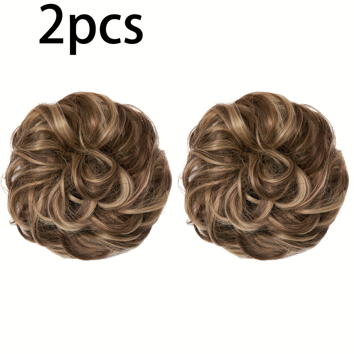 TEMU 2 uds pinza para el pelo con moño desordenado, anillo de ondulado, extensión sintética para de caballo, pinza para el pelo gruesa, mujer