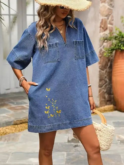 denim patch dress sold on Temu United States denim patch dress sold on Temu United States