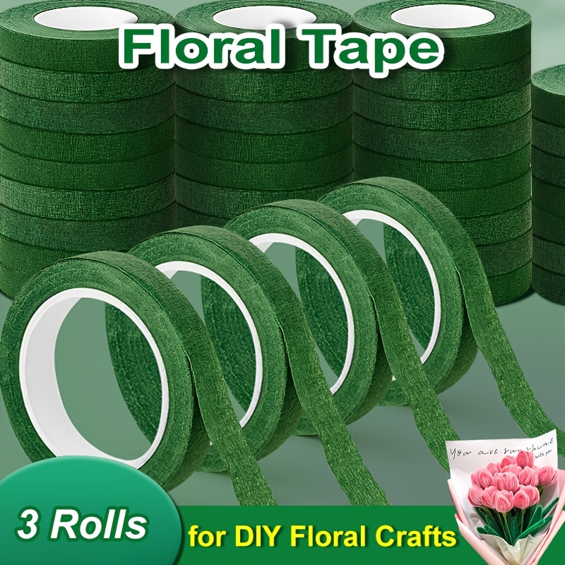E-shop 3/6/12 Rollen Selbstklebendes Blumenstielband Künstliche Blütenstiele Umwickeln Floristen Grüne Bänder DIY Blumenzubehör