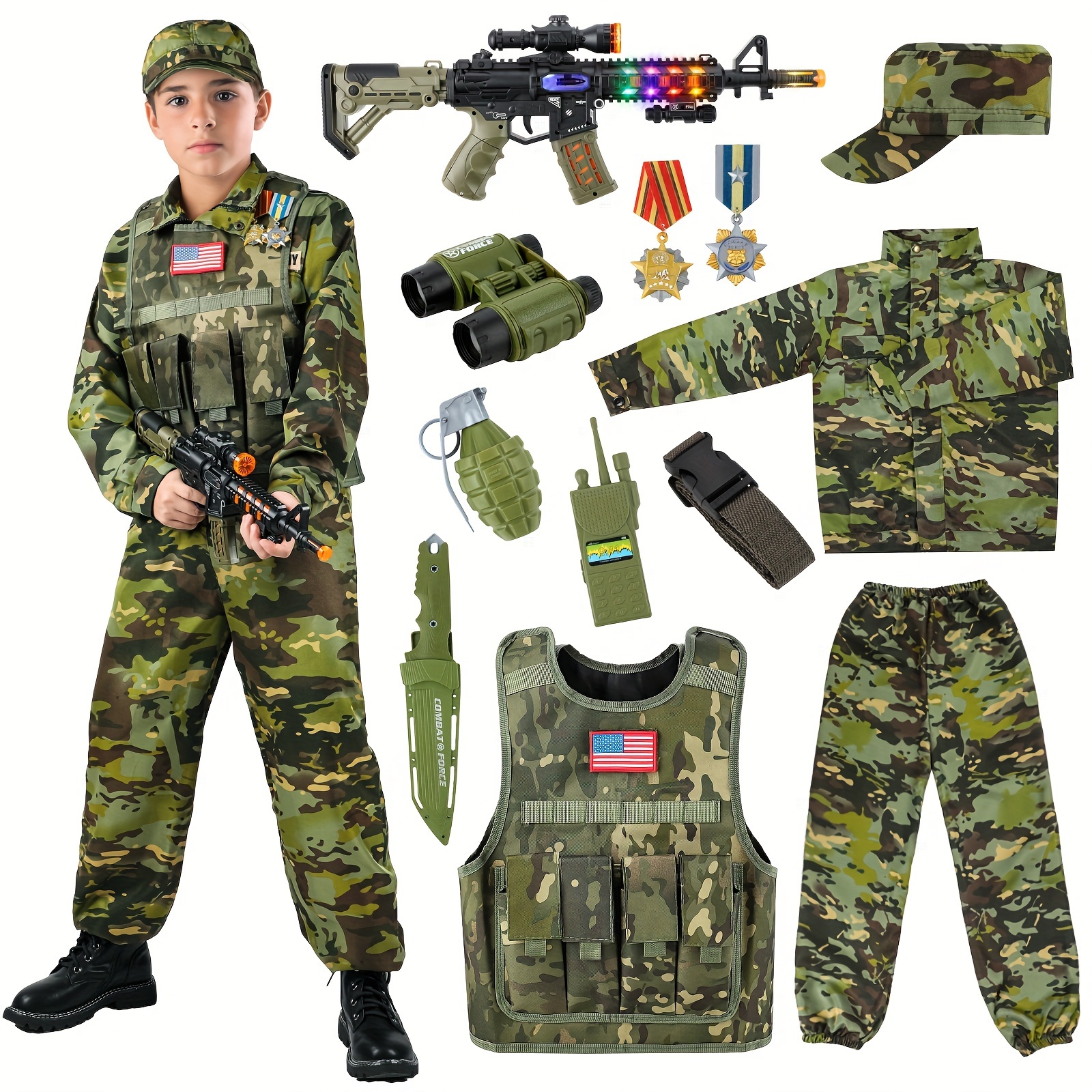 Military Uniform Childrens Army Dress Up Army Costume Boys Girls