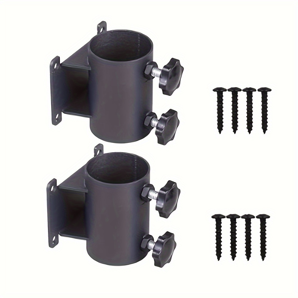 Image of 2pcs Heavy Duty Outdoor Umbrella Stand | Adjustable Patio Umbrella Clip Railing For Deck Railings, Fences, , Patio , | Painted Cast