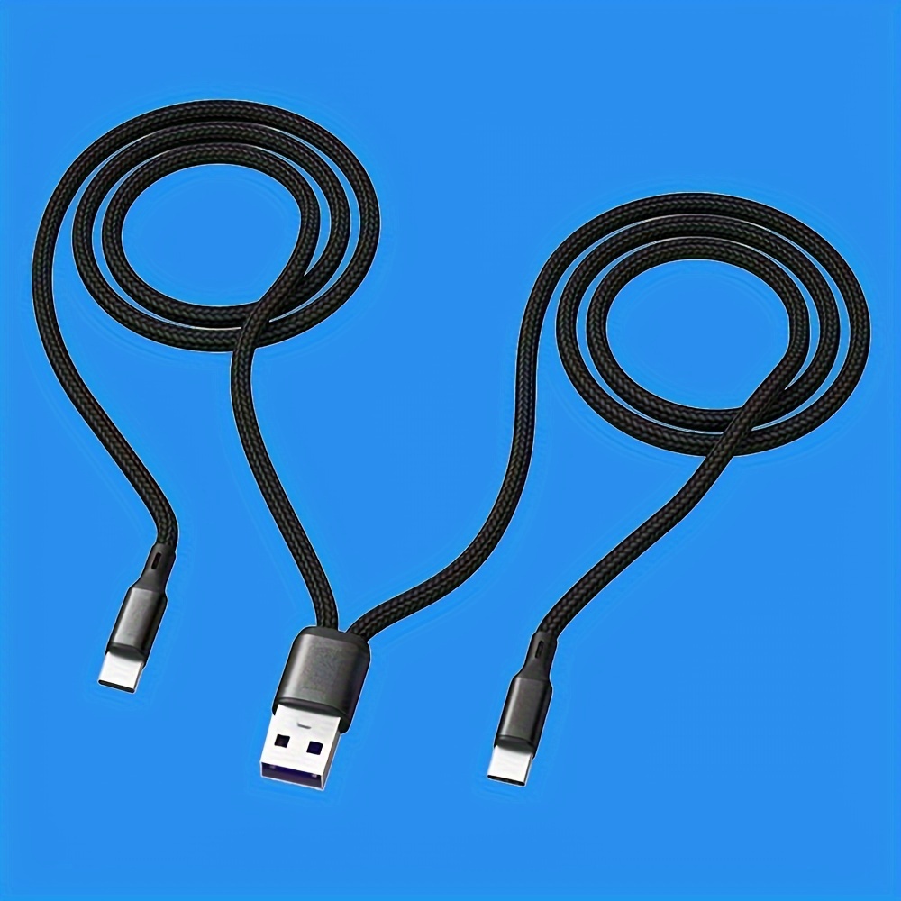 1pc two in   charging cable type c type c 1 2m nylon braided cable multi interface 66w fast charging cable suitable for usb a c connector universal multi way mobile phone charger cable household car essential data charging cable