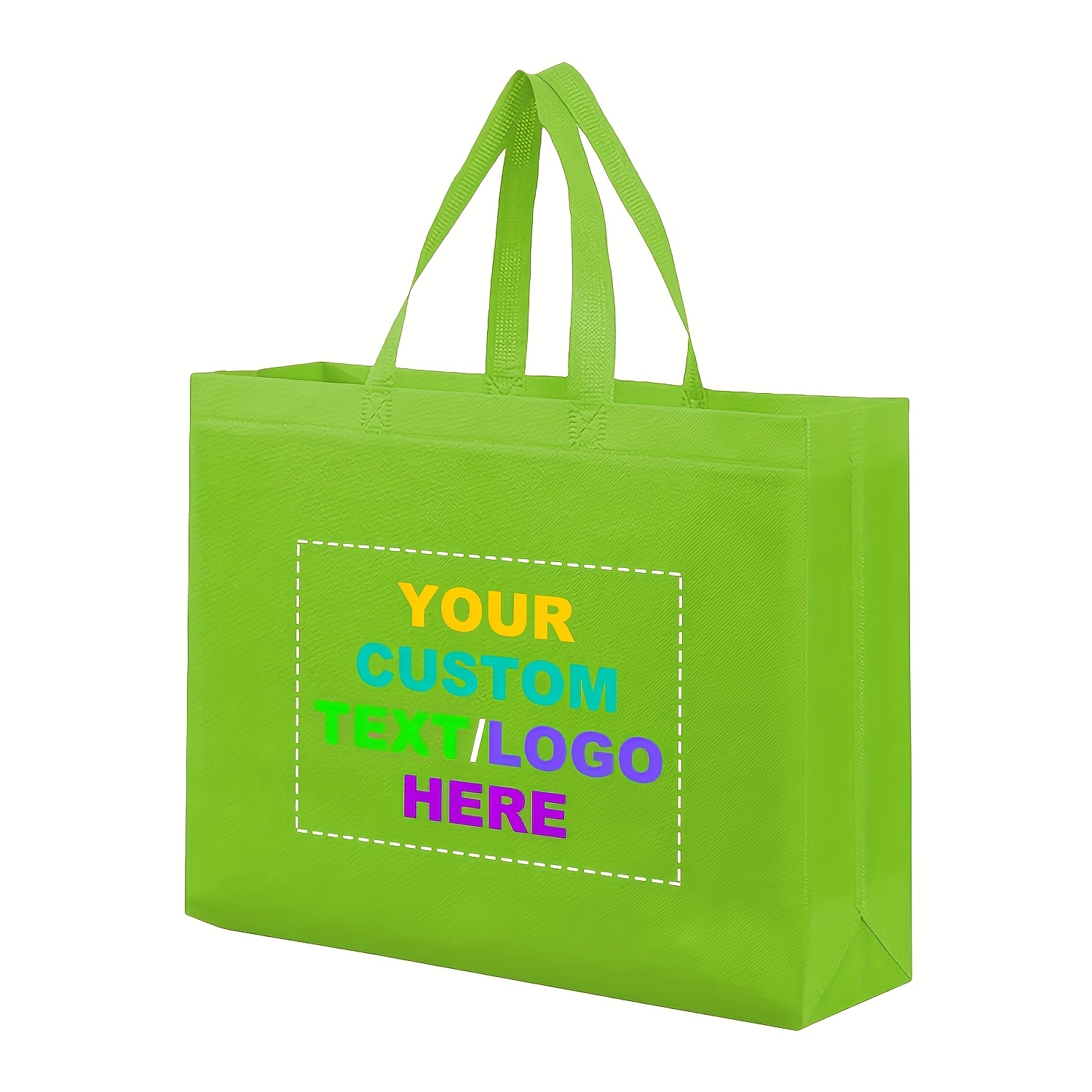 TEMU Gift For Her/him 50 Customizable Non-woven Tote Bags - In 3 Sizes, With Colorful Logo Or Text Printing, Ideal For Gifting, Shopping, And
