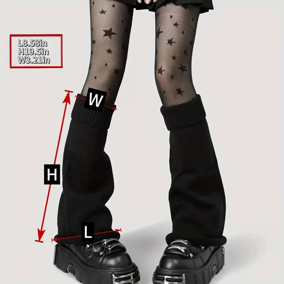 TEMU 1 Pair Of Mid-calf Flared Versatile Sock Cuffs, Japanese Jk Style Piled Socks For Women, Thickened For Autumn And Winter, Skull And Spider