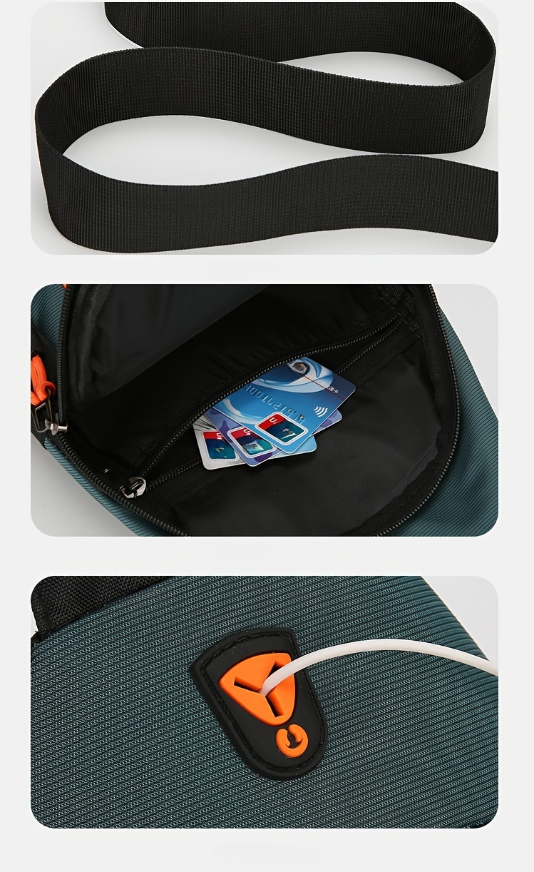 Sac Homme Bandoulière Chest Bag Portable Carte Batterie