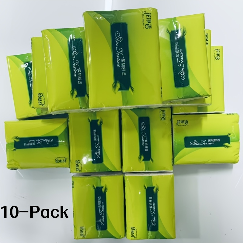 Image of 10pcs 4-ply Facial Tissues - Thick, Dye-free Paper For Hotels, Food Trucks & Offices