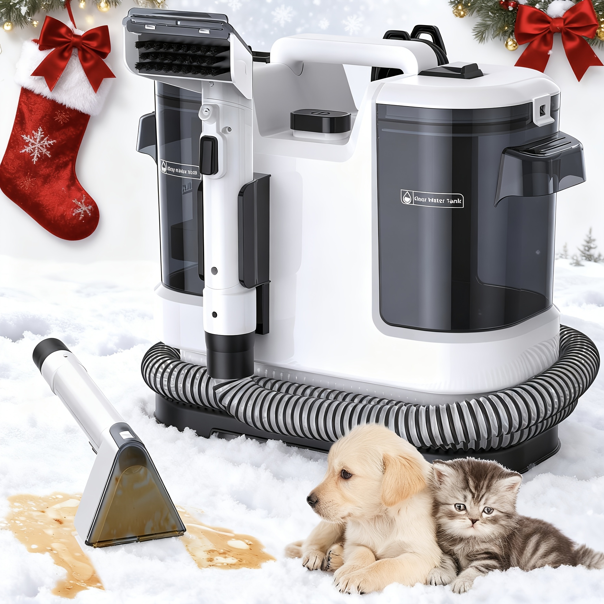 E-shop Lubluelu 600W Multifunktions-Handteppich- Polsterfleckenreiniger, 20Kpa Starker Sauger mit vielseitigen Werkzeugen für Haustiere, 1,75L