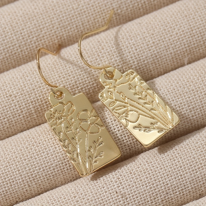 TEMU Eleganti Orecchini Pendenti Dorati con Motivo - Gioielli Minimalisti a - Orecchini Ispirati alla - Piccoli Orecchini Pendenti - Regalo per la