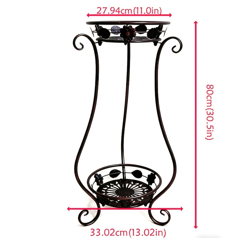 E-shop 1 Stück Eleganter Doppelständer für Pflanzen - Robuste Metallkonstruktion, Platzsparende Zweistöckige Gestaltung für Innen/Außen, Aquarien,