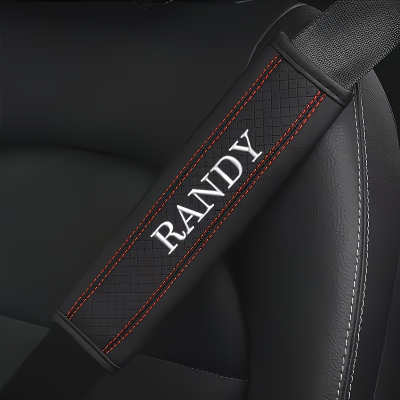 TEMU 1pc Custom Embroidered Text, Name, Number, Initial, Car Seat Belt Shoulder Pad, Vehicle Embossed Seat Belt Protective Cover Shoulder Pad, Custom