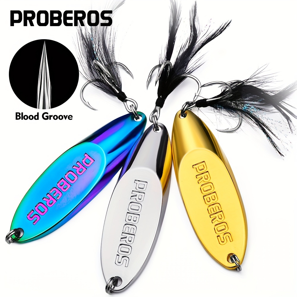 Fishing Spoons Lures Luminous And Sharp Catfishing Lures Hard Lures Hard  Lures With Blood Groove Solid And Durable Metal Spoon