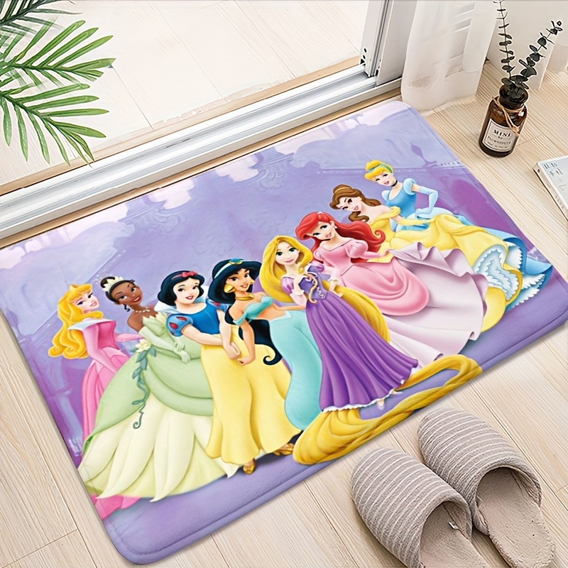 

Ume Disney Princess Themed Polyester Bath Rug, Non-slip Backing, Non-woven Fabric Weave, Oblong Shape, Soft 550gsm, 1cm Thick - Officially Licensed Merchandise