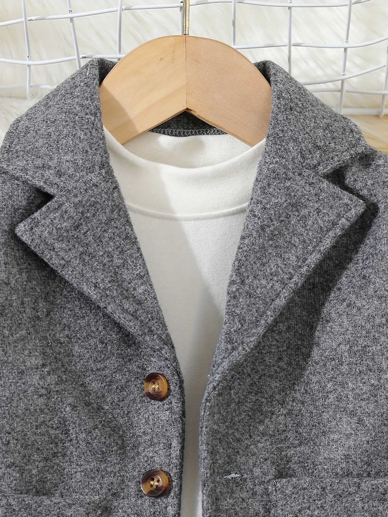 boys overcoat long sleeve button lapel jacket Temu