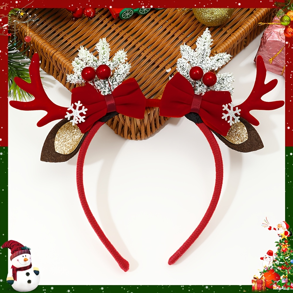 TEMU 1pc New Christmas 3d Antler Headband, Photo Prop To Enhance Christmas And New Year Atmosphere, Suitable For Christmas Parties And Gatherings,