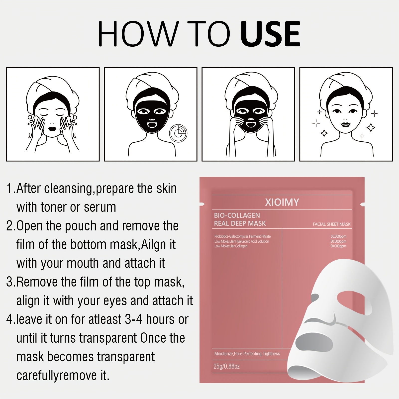 5pcs collagen powerful moisturizing facial mask - Temu