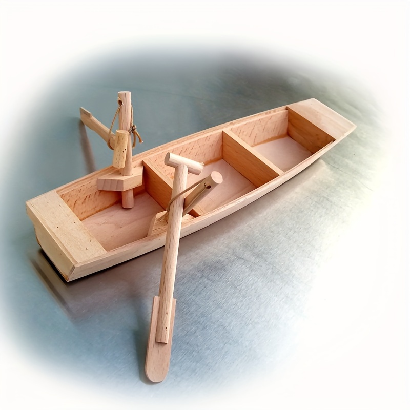 Home Decoration Ornaments Wooden Small Wooden Boat Model - Temu