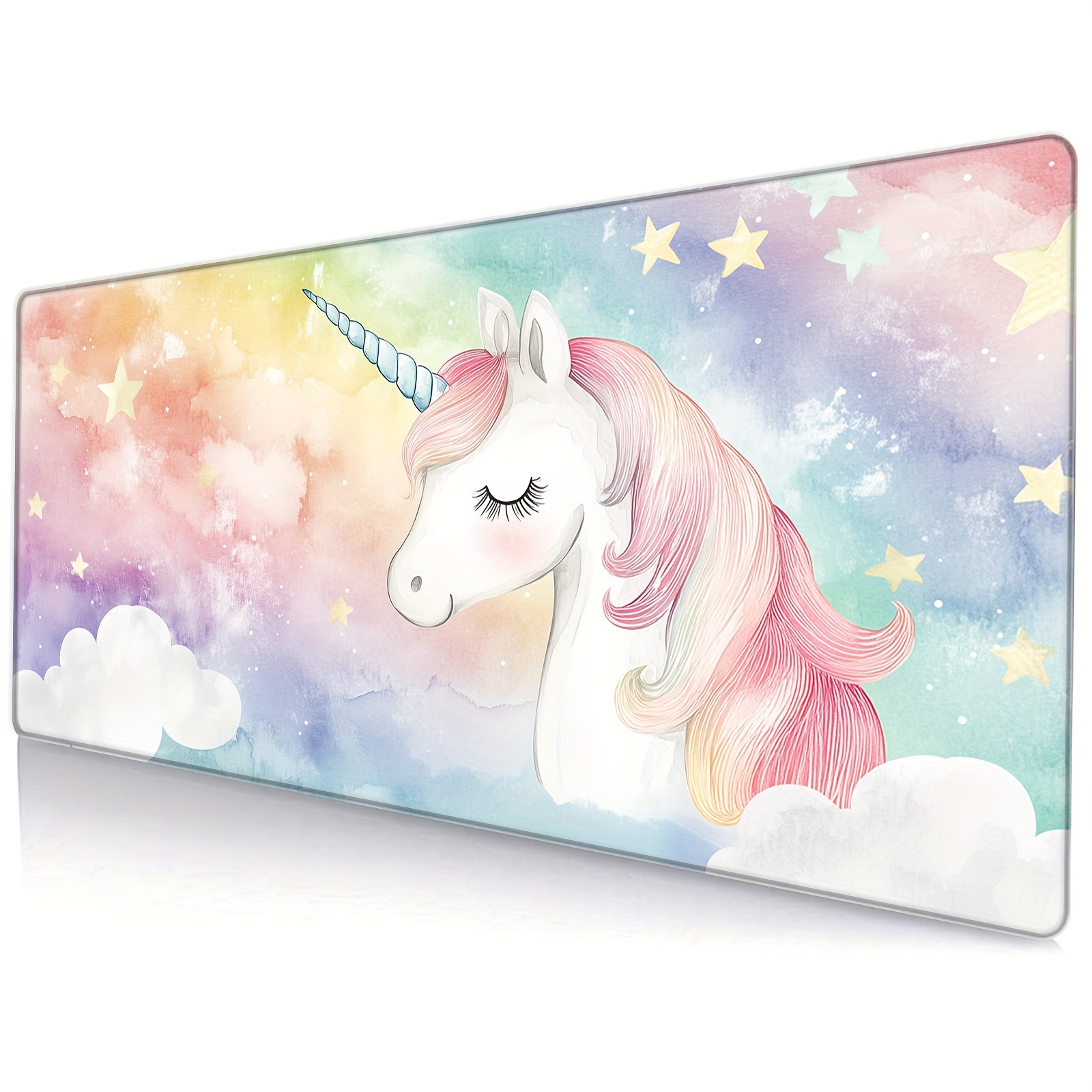 

-large Unicorn Gaming Mouse Pad - 31.5x11.8 , , Washable Desk Mat Seamed For Keyboard And Computer