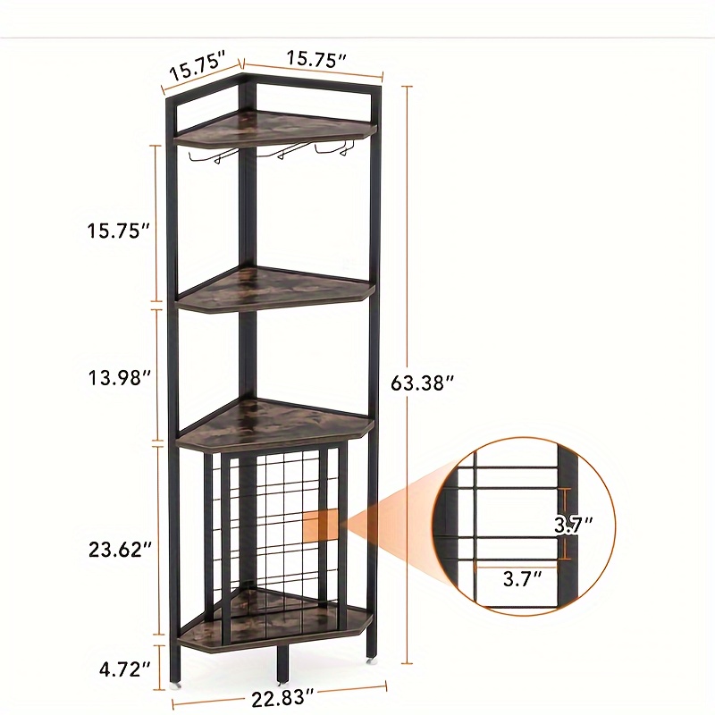 Corner Bar Tribesigns Corner Wine Rack Industrial Freestanding