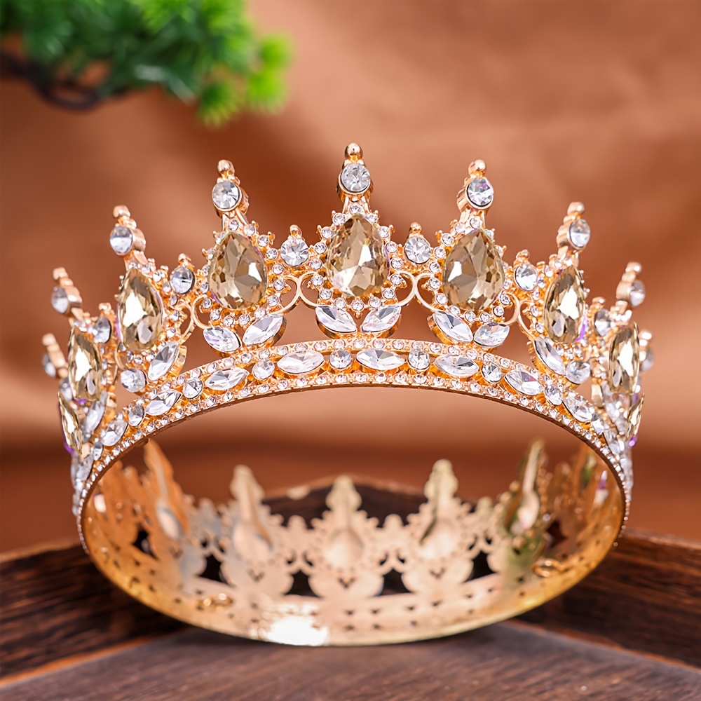 Rote Strass Krone Tiara - Kristall Diadem Für Braut & Prinzessin