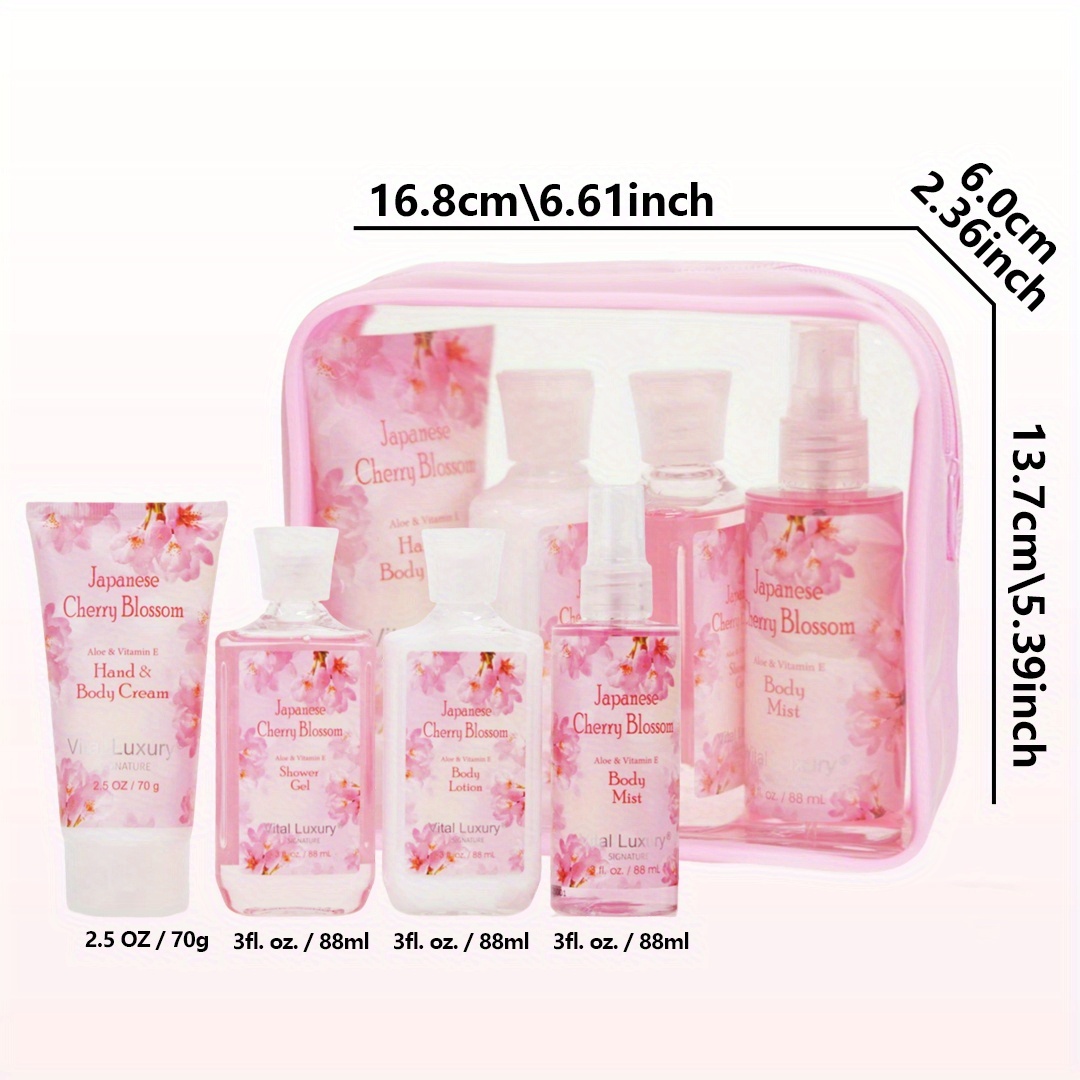 Spa Poklon Košare Za Žene Japanski Cvjetni/Miris Jasmina/Citrusa - Sadrži 3 fl.oz Losiona za Tijelo/Gela za Tuširanje/Kreme za Tijelo/Mist Miris, Idealni Pokloni Za Žene Zimska Dugotrajna Hidratacija Božićni Pokloni za vo