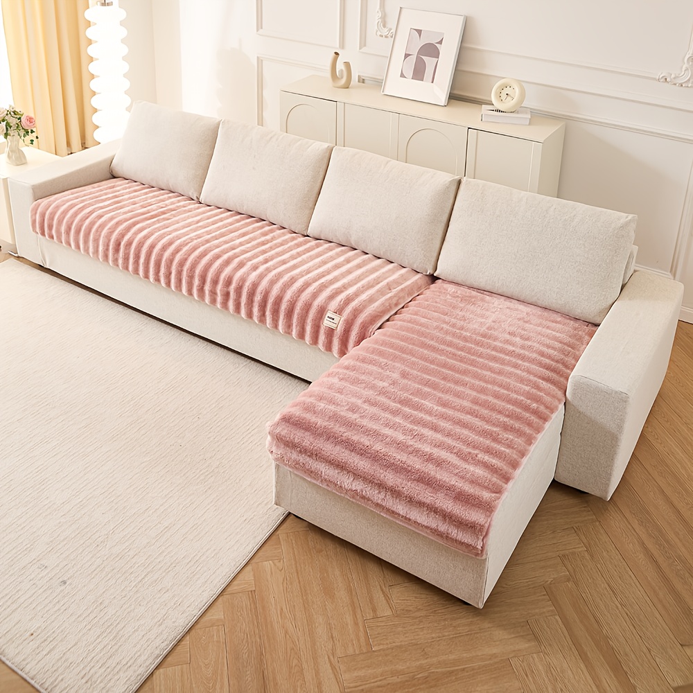 TEMU 2pcs Of Winter Plush Sofa Cushions, A For Pet Dogs, Soft To The Touch And Machine Washable Sofa Covers, Suitable For 2 To Multiple Sofa Cushions