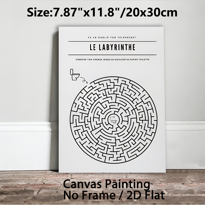 TEMU Affiches et plates 2D, 2D Flat, 2D Flat, 1 affiche en toile de mode non encadrée, décoration de toilettes WC et affiche de salle de bain à pour