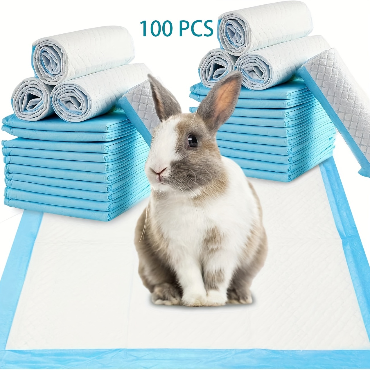 TEMU 100/200/400pcs 13''x17.5'' / 17.5''x22'' / 22''x22'' Premium Disposable Dog Training Pads, Super Absorbency, Blue Leak-proof