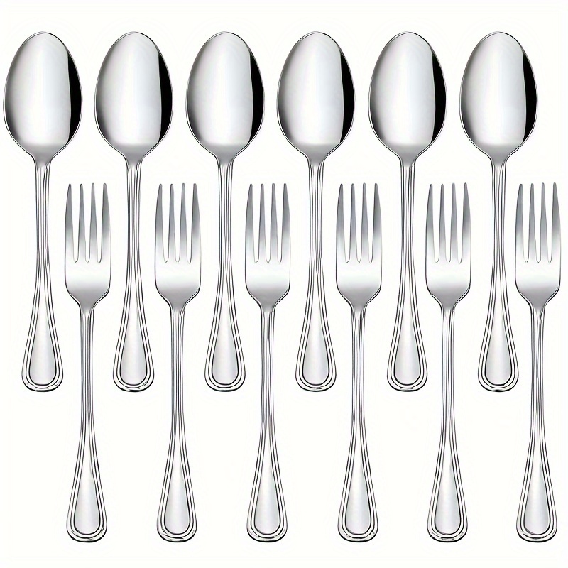 

24 Pcs Forks And Silverware Set, Steel Flatware Set For , And Restaurant, , Dishwasher Safe,