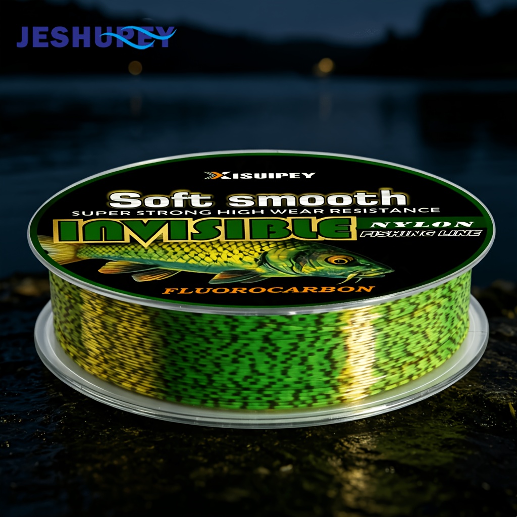 TEMU Spotted Green 100m, Disappears Entering Water, Invisible Nylon Fishing Line, And Leader Line, High Tensile Strength, Wear-resistant, For Sea