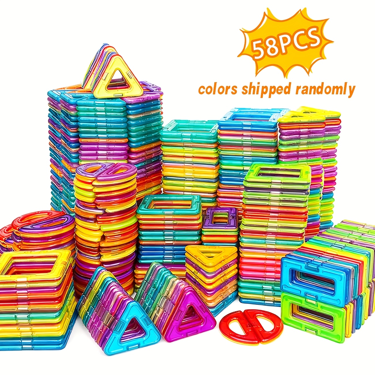 Juego de 58 piezas magnéticas, bloques de construcción magnéticos para  niños, juguetes de rompecabezas educativos, regalo de de a l
