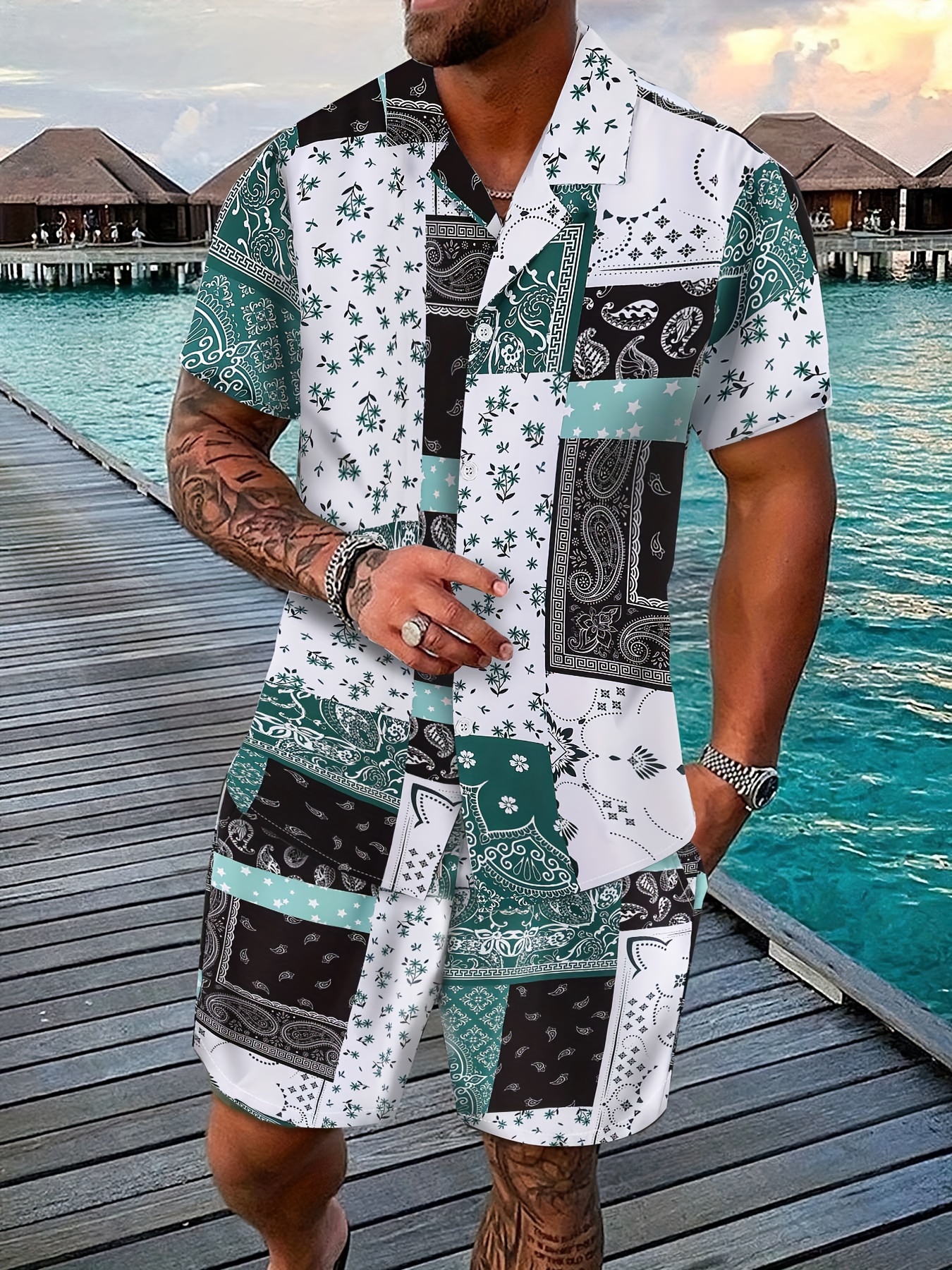 Men's Fashion Short Sleeve Hawaiian Shirt Comfortable - Temu