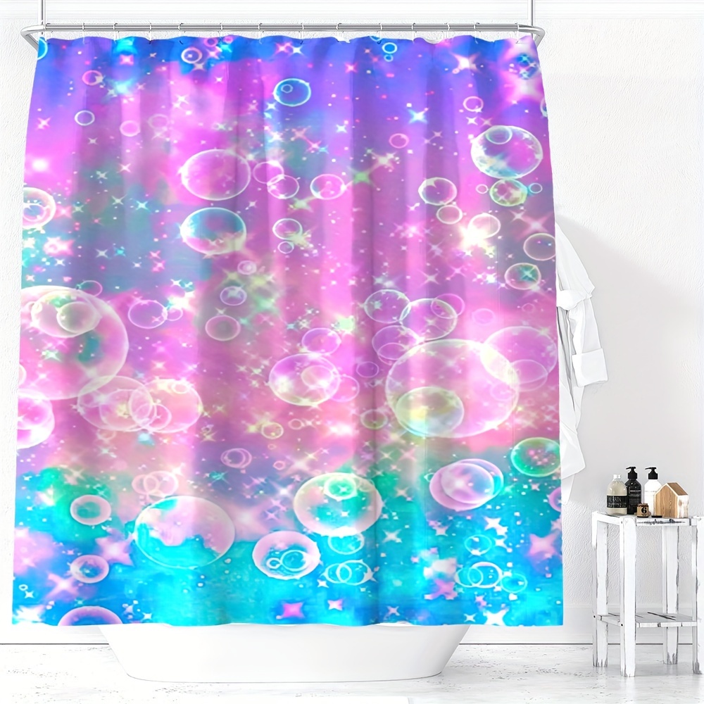 

Colorful Fantasy Bubble Pattern Shower Curtain - Waterproof, Machine Washable With Hooks Included - Ywjhui Bathroom Decor Bathroom Decor And Accessories Shower Curtain Sets For Bathrooms