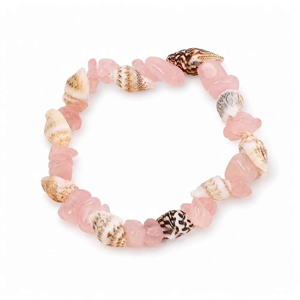 Natural Crystal Crushed Stone Elastic Bracelet, Beach Style Gift